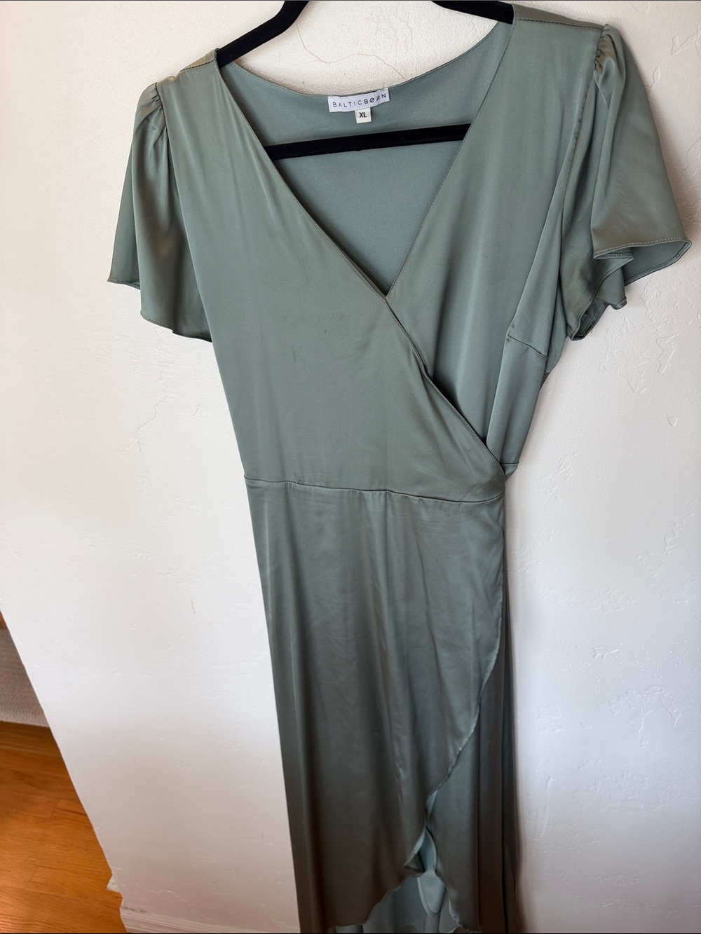 Baltic Born Sage Green Wrap Midi Dress worn once